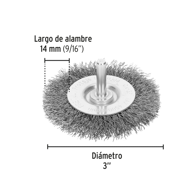 Carda circular Pretul de 3", alambre grueso para taladro