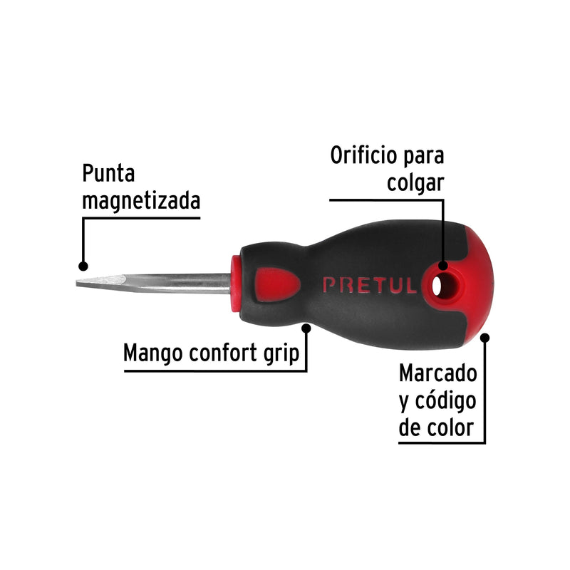 Desarmador plano 1/4" x 1-1/2"mango Comfort Grip