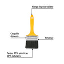 PINCEL 3" USO GRAL C/ MANGO PLAST., PRETUL