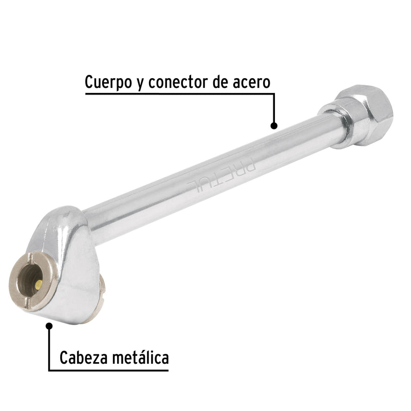 Inflador de cabeza doble Pretul, cuerda 1/4 NPT