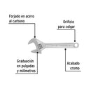 Llave ajustable (perico) 6" cromada