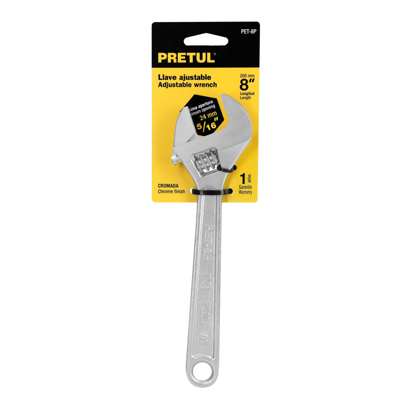 Llave ajustable (perico) 8" cromada