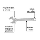 Llave ajustable (perico) 10" cromada