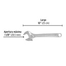 Llave ajustable (perico) 10" cromada