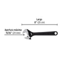 Llave ajustable (perico) 8" pavonada
