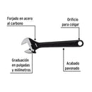 Llave ajustable (perico) 10" pavonada
