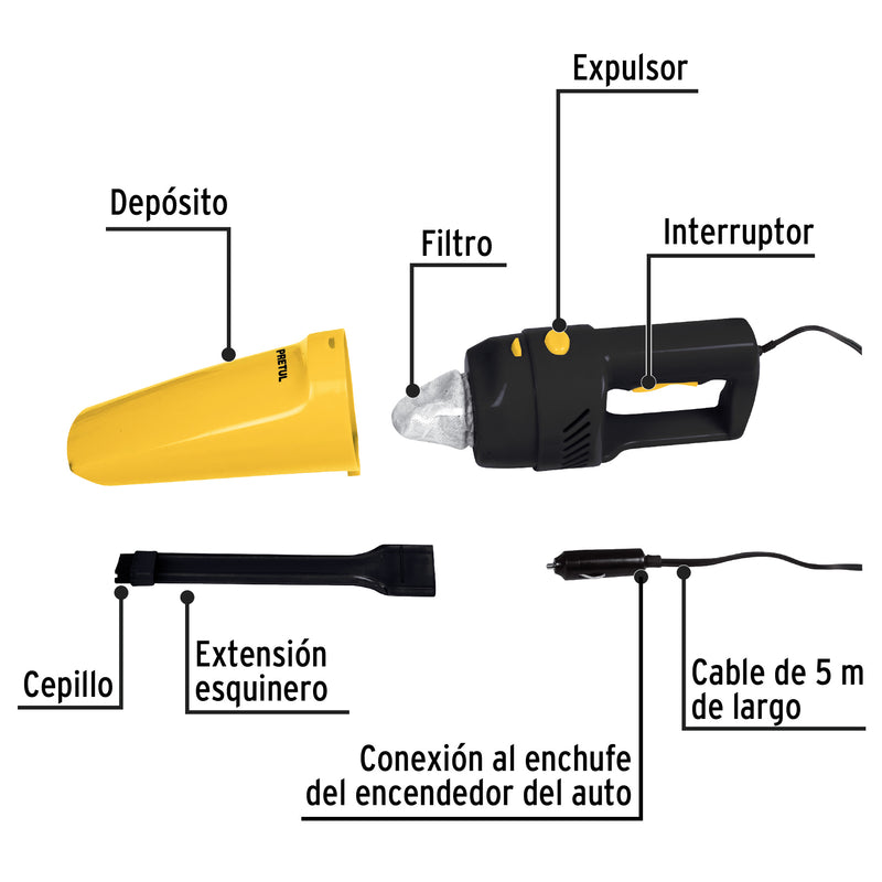 Combo inversor + cable pasa corriente 3m+ Aspiradora para auto