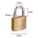 Candado de hierro Hermex, color latón 25 mm