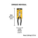 PINZA DE ELECTRICISTA 8'  MANGO PVC, PRETUL
