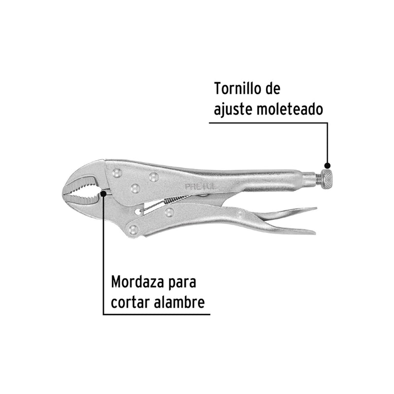 PINZA DE PRESION  10" MORDAZA CURVA TRUPER