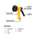 PISTOLA RIEGO PLAST. 5 FUNCIONES, PRETUL