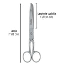 Tijera 7" (18 cm) de acero inoxidable para costura, Pretul