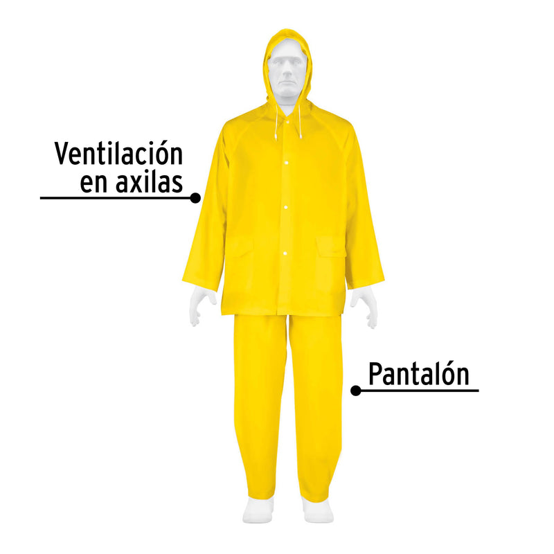 Conjunto impermeable ligero de PVC, Pretul, Extra Grande