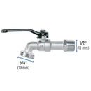 LLAVE DE ESFERA DE ZINC 1/2" S/ADAPTADOR