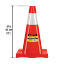 CONO DE PRECAUCION PVC 45CM, PRETUL C/REFLEJANTE