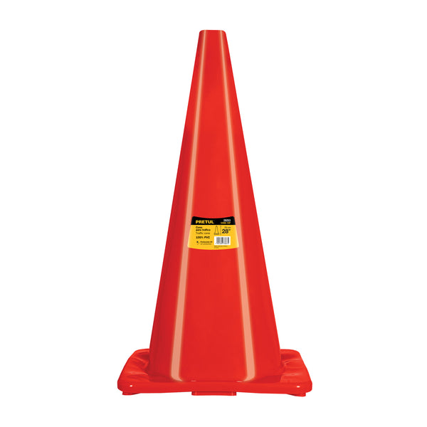 Cono de precaución de 70 cm de PVC, Pretul