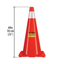 Cono de precaución de 70 cm de PVC con reflejante, Pretul