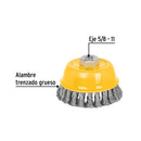 CARDA COPA 4", ALAM. TRENZADO GRUESO  EJE 5/8"-11, PRETUL