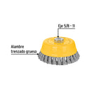 CARDA COPA 5", ALAM. TRENZADO GRUESO  EJE 5/8"-11, PRETUL