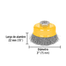 CARDA COPA 3", ALAM. ONDULADO FINO  EJE 5/8"-11, PRETUL