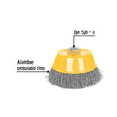 CARDA COPA 5", ALAM. ONDULADO FINO  EJE 5/8"-11, PRETUL