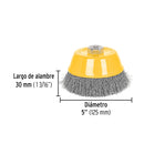 CARDA COPA 5", ALAM. ONDULADO FINO  EJE 5/8"-11, PRETUL