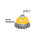 CARDA COPA 3", ALAM. TRENZADO FINO  EJE 5/8"-11, PRETUL