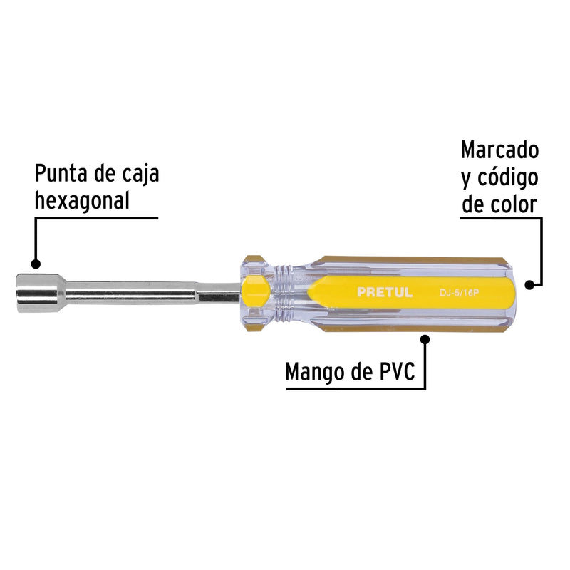 Desarmador de caja 5/16" mango de PVC