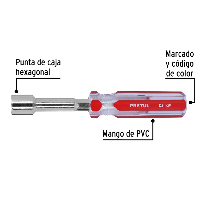 Desarmador de caja 1/2" mango de PVC