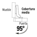 Juego de 2 bisagras bidimensionales Truper 95°, cobertura media