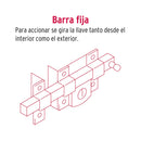 CERRADURA BARRA FIJA, LLAVE TETRA, DERECHA