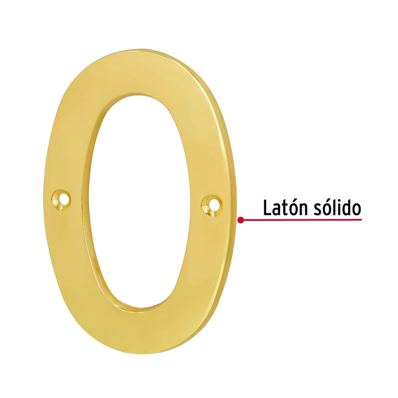 Número 0 de latón sólido 4", Hermex