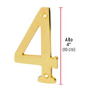 Número 4 de latón sólido 4", Hermex