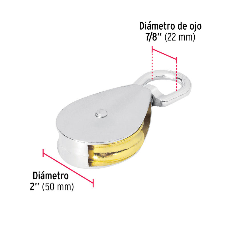 Roldana metálica Fiero de 2"