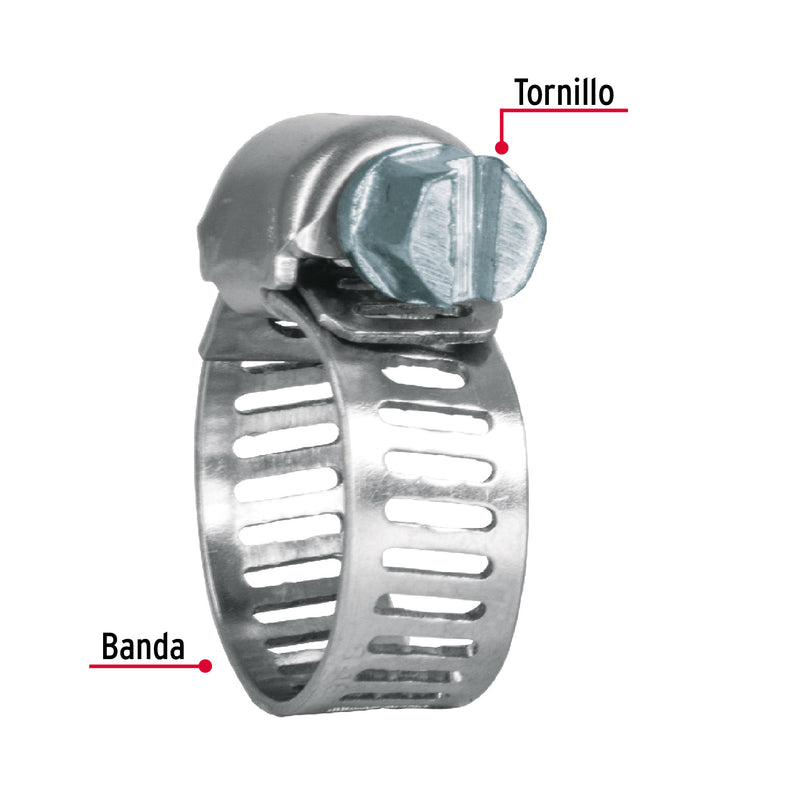 10 abrazaderas mini sin fin reforzadas