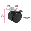 Rodaja tipo yoyo de 50 mm con placa, con freno, Fiero