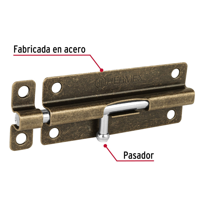 Pasador de barril de acero latón antiguo 5"