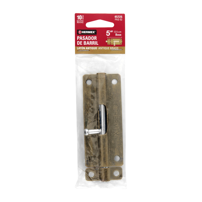 Pasador de barril de acero latón antiguo 5"