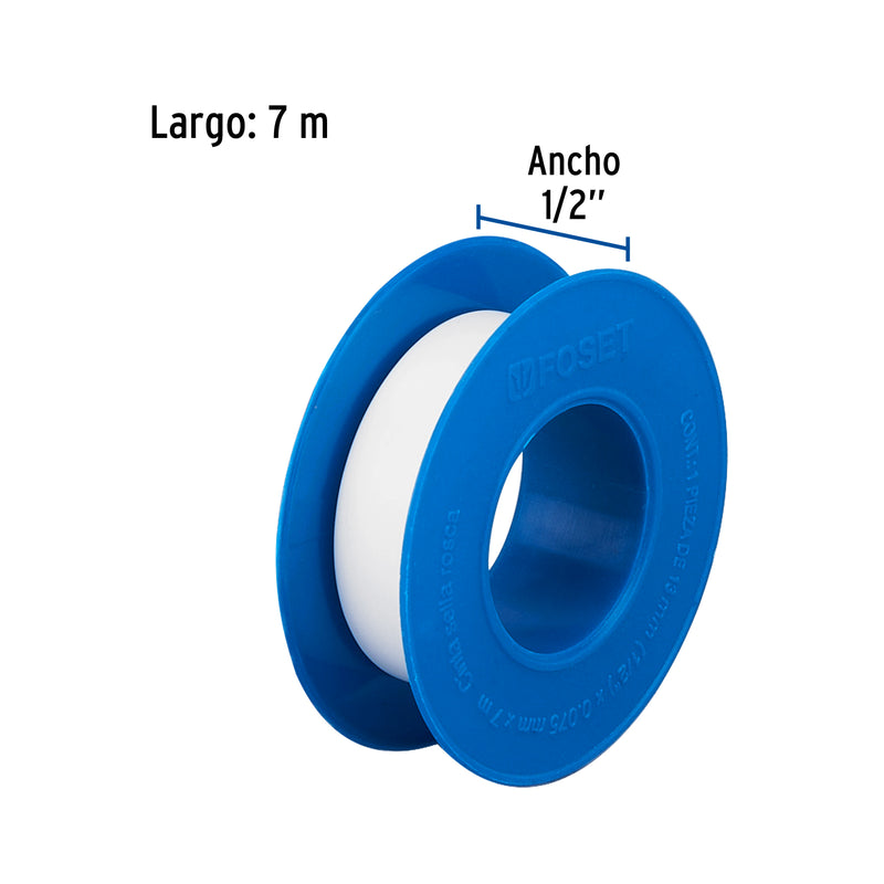 Cinta sella roscas 1/2" x 7 m, uso general