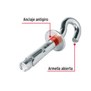 2 taquetes expansivos 12x70 mm Truper, con armella abierta