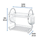 ESCURRIDOR DE ACERO CON 2 NIVELES