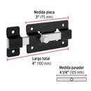 Pasador de barra plana 3", negro