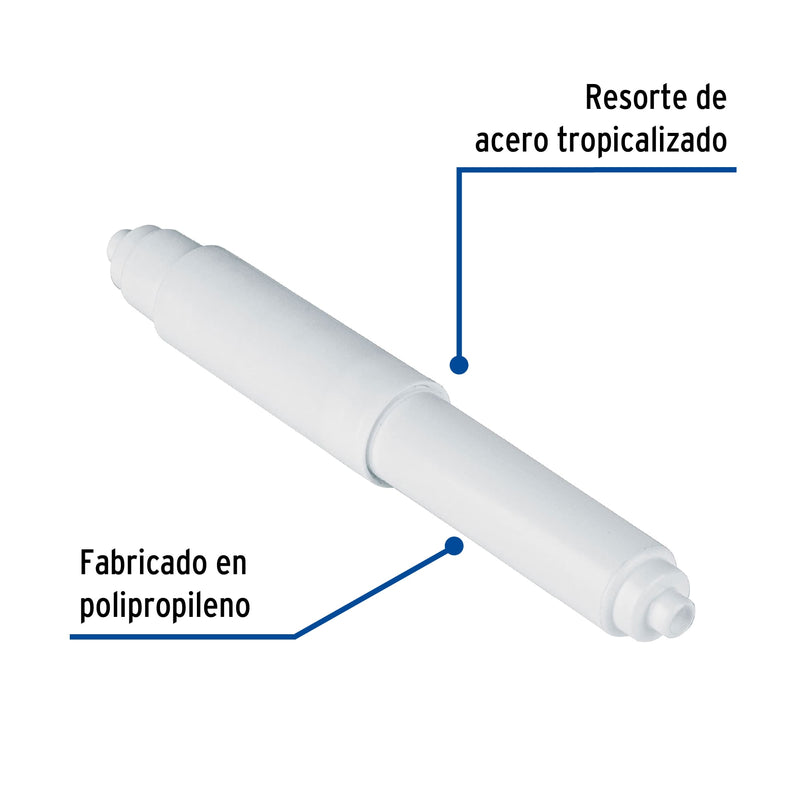 Tubo de repuesto para portarrollo, plástico, Foset