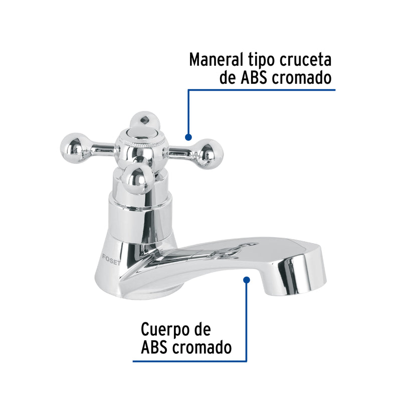 Llave individual lavabo, ABS, cruceta, BASIC