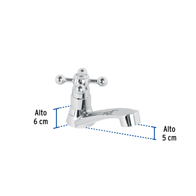 Llave individual lavabo, ABS, cruceta, BASIC