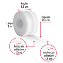 CINTA GUARDAPOLVO 3MX35MM, TRANSPARENTE, HERMEX