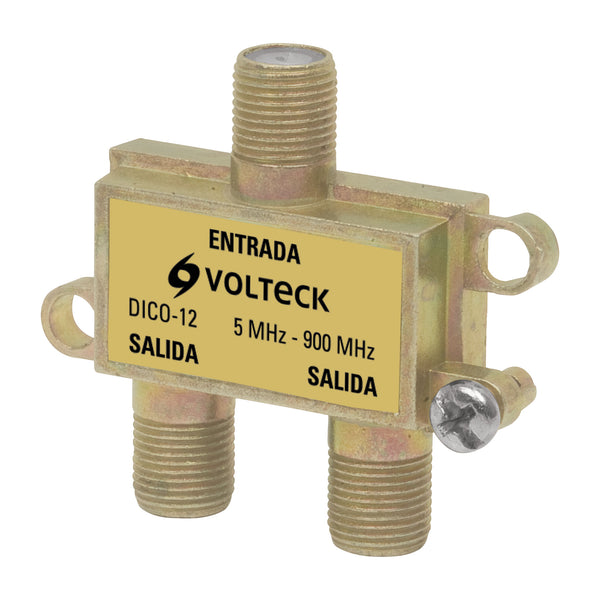 Divisor coaxial de 1 entrada y 2 salidas, Volteck