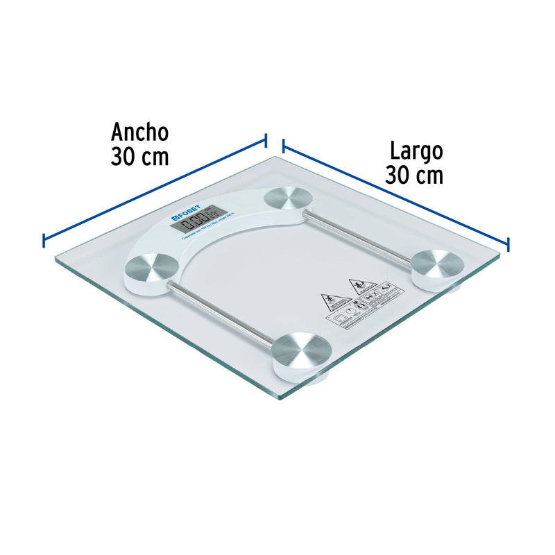 Báscula digital 180kg para baño, Foset