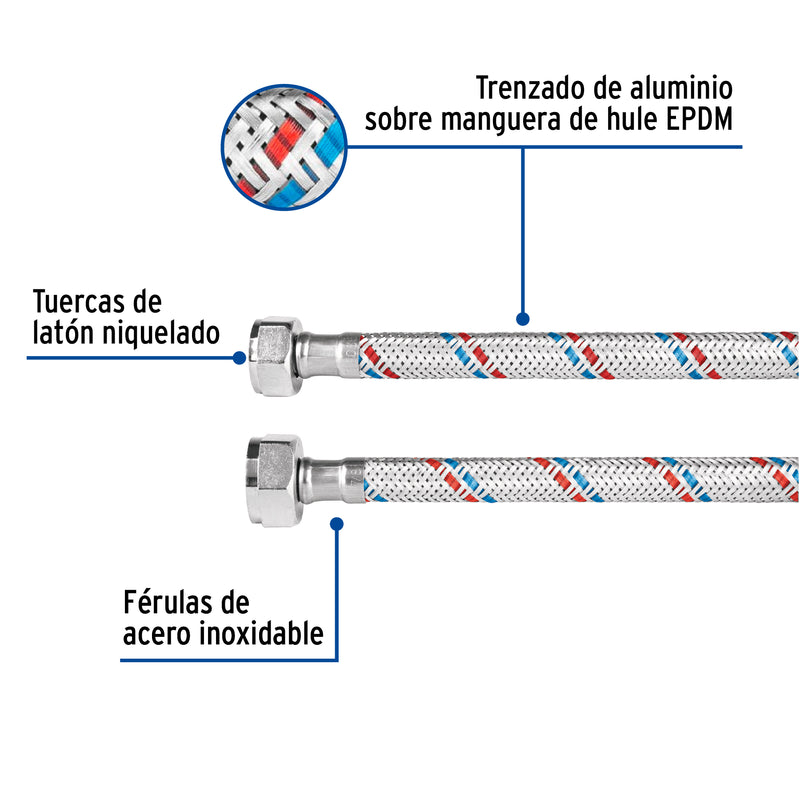 Manguera para WC, 1/2" x 7/8", 50 cm, Foset