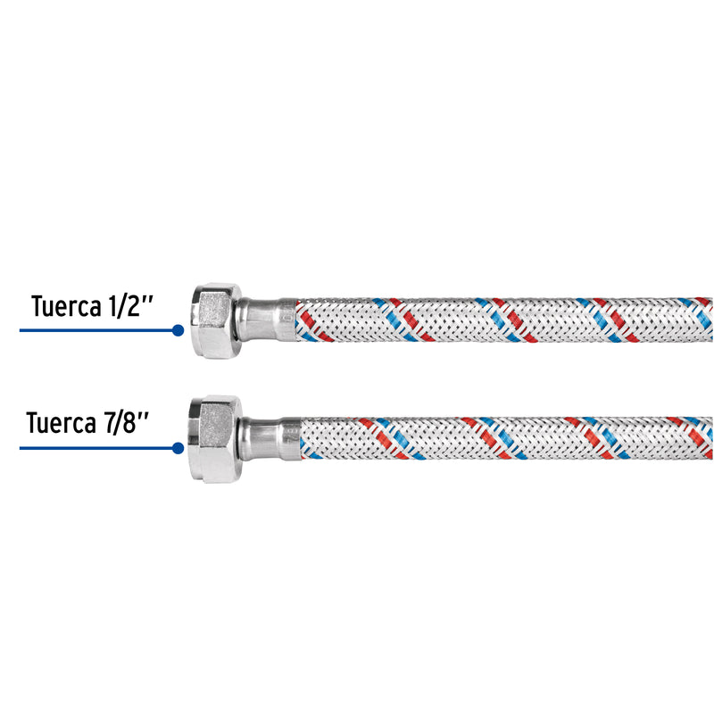 Manguera para WC, 1/2" x 7/8", 50 cm, Foset